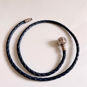 Pandora Deep Blue Double Leather Bracelet